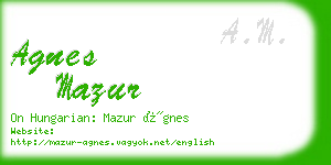 agnes mazur business card